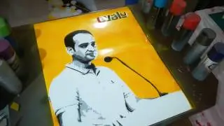 I Drew Evaly CEO Mohammad Rassel with Spray Paint