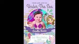 Mermaid Theme Video Invitation (Purple/Lavander Motif)