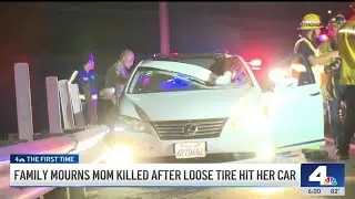 Loose tire on freeway hits a car, kills woman inside in Moreno Valley