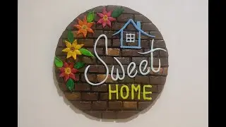 How to make Wall hanging using cake base cardboard :: DIY :: Sweet Home :: Best out of waste::Crafts