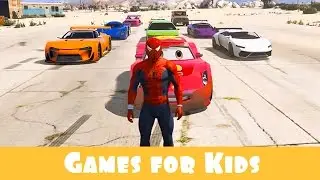 Spiderman Cartoon Train Trouble Superhero Kids Car Songs. Disney Cars Crash test