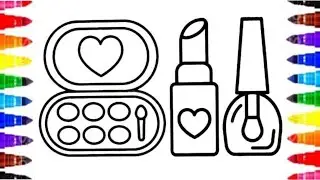 Cómo dibujar un set de maquillaje 💄 fácil paso a paso para niños