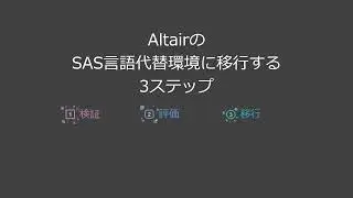 SAS言語代替環境Altair SLCに移行する3ステップ