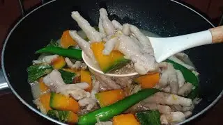 Chicken feet with kalabasa napakasarap pala ng ganitong pagkakaluto sa paa ng manok