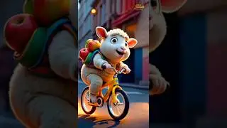 Little Lamb Riding a Cycle 🐑 |  #shorts #lamb #cute #3danimation