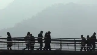 Colombians protest against air pollution in Bogota