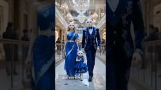Luxury Mall Cat Family Walk 🐾💙 | Hyper-Realistic AI Fashion in Mumbai