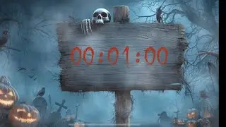 1 MINUTE TIMER with Alarm | Ghostly Halloween Study &bull; Spooky Focus Visual
