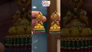 South Indian Gold Jhumki Design With Weight 😍 #gcaratjewellery