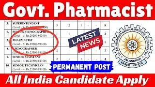 Central Govt Pharmacist Vacancy 2025 | NIT Pharmacist vacancy | NIT Pharmacist Job notification 2025