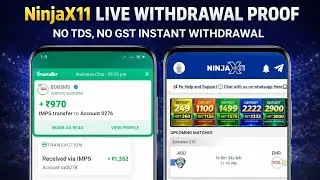Ninjax11 Live Withdrawal Proof 💸 | No TDS No GST | Instant Withdrawal Fantasy App