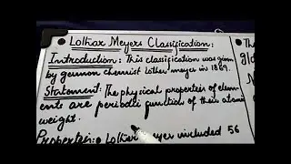 Lothar Mayer's classification (Chemistry)