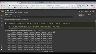 Mean variance optimization for efficient frontier
