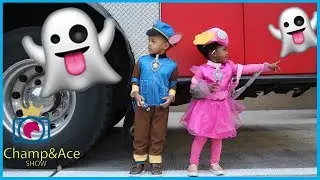 👻 We Seen GHOST'S  Trick or Treating!!| CHAMP and ACE