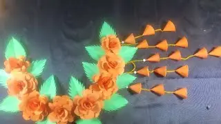 Rose paper craft wall hanging/paper flower wall decor/diy room decor/diy home decoration ideas/Zoya