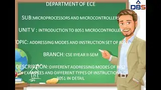 MICROPROCESSORS AND INTERFACING , INTRODUCTION TO MICRO CONTROLLERS, ADDRESSING MODES OF 8051