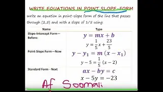 Equations in Point Slope Form