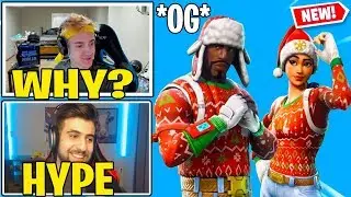 Streamers React to *RARE* Fortnite NOG OPS & YULETIDE RANGER Skins!! (BACK)