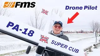 Пилот дрона летает на новом FMS PA-18 Super Cub 1300 мм &mdash; обзор