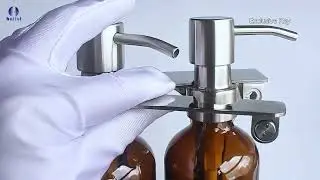 Anti-theft Glass Bottle Liquid Soap Dispensers with SUS 304 Wall-mouted Rack