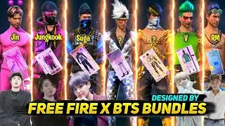 Free Fire X BTS✨ Bundles And Designers💜 | BTS Jungkook and Other Members' Bundles😱 | BTSGAMING