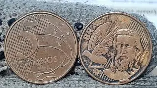 MOEDA SUPER VALIOSA 5 CENTAVOS ANO 2004 VALE MUITO DINHEIRO 💲 100 A 120 REAIS 🤑 VOC&Ecirc; TEM UMA?