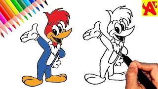 تعليم رسم وودى نقار الخشب