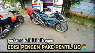 NORA BANGET 🤦&zwj;♂️ PERTAMA KALI MOTOR DI ISI ANGIN NITROGEN || HONDA SONIC 150R  #sonic150r #nitrogen