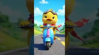 Cute yellow duckling Scooter Ride l #ai #duck #cute #shorts
