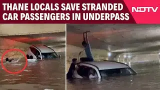 Thane Rains | Thane Locals Swim Through Flooded Underpass To Save Stranded Car Passengers