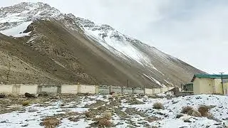 Snow in jnv Lari Lahual Spiti Himachal Pradesh