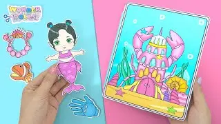 CUTE MERMAID BABY - BABY CARE QUIET BOOK & PAPER DOLLHOUSE