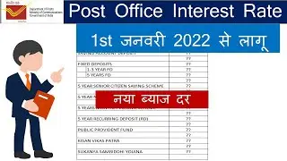 post office saving scheme interest rate 2022 | post fd,rd,ppf,kvp,mis,sukanya yojna,NSC,SCSS rate