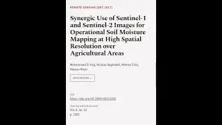 Synergic Use of Sentinel-1 and Sentinel-2 Images for Operational Soil Moisture Mappin... | RTCL.TV