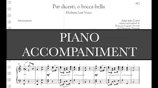 Pur dicesti, o bocca bella (A. Lotti) - C Major Piano Accompaniment/Karaoke