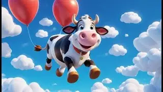 The Flying Cow and the Moon | Whimsical Animal Song for Kids | Night Adventure Rhyme for Toddlers