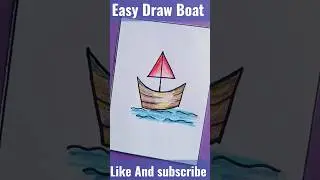 How to Draw Boat easy | How to draw boat for number 4 #shorts #short #youtubeshorts #viral #boat