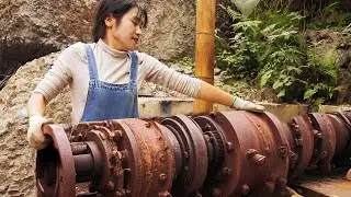 天才女孩修复废品站捡来的台钻：锈迹斑斑太破旧了，3天大变样太神奇了！Receive a bench drill to repair ｜林果儿