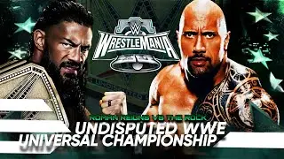 WWE WrestleMania 40 Roman Reigns vs. The Rock Match Card HD