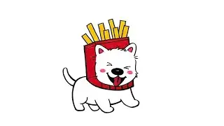 A Cute Dog with Fries 🍟 | How to Draw Step by Step