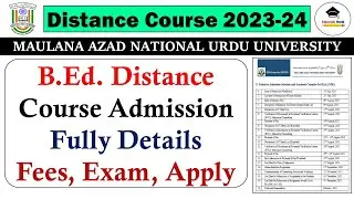 Manuu B.Ed Distance Admission 2023-24 || Apply Date, Courses, Fees,   Syllabus || @UniversityWorld