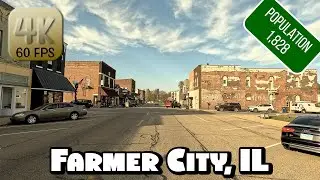 Driving Around Small Town Farmer City, Illinois in 4k Video