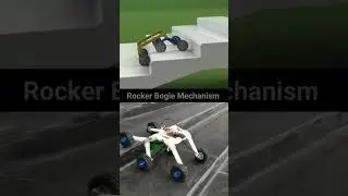 Rocker -bogie mechanism suspension development 1988 working animation #automobile #machine #tech