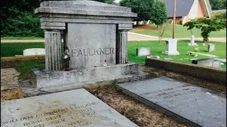 Grave of William Faulkner. Oxford Memorial Cemetery. Oxford Mississippi
