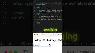 HTML Coding Q&A 21: Correct HTML for creating a text input field? #html #css #coding #shorts