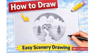 How to Draw Easy Scenery Drawing Step by Step | Simple Pencil Drawing | Pencil Drawing for Beginners
