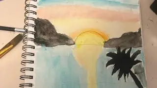 How to paint a cool sunset