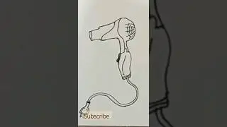 Draw Hair Dryer #stepbystep #easy #drawing #shortsfeed #viral #trending