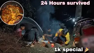 1K Special 🎉 | Chicken Camping In Jungle | 24 Hours survived