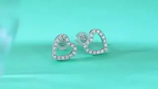 Pendientes de Coraz&oacute;n Plata 925 con Diamantes Moissanita VVS1.Precio de oferta :123,00 EUR